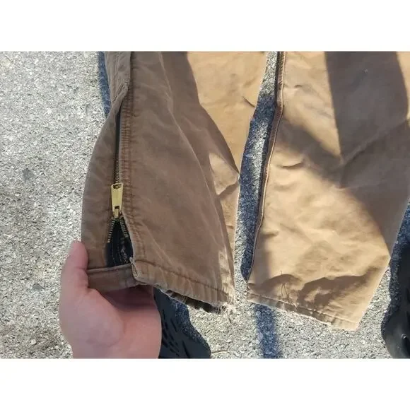 Vintage carhartt overalls 48x34 Distressed Brown Union Made In USA Discolored